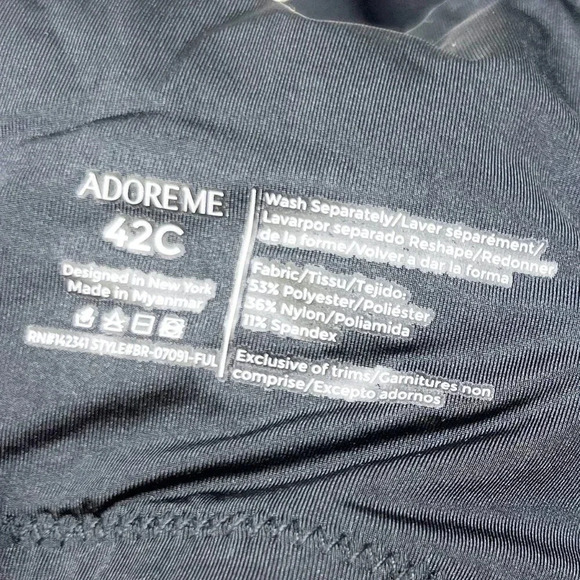 Adore Me Black & Gray Underwire Bra Women's Plus Size 42C - Picture 6 of 6